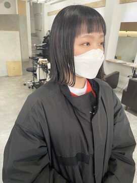 ソイ コンク 下北沢(soi conc) 切りっぱなしボブ＿ミニボブ＿ブラントカット＿ブラウン