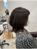 艶ツヤカカオブラウン×外ハネ ボブルフ★五反田美容院