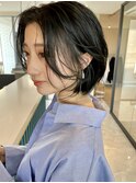 大人可愛い20代30代40代黒髪前下がりショートボブ丸みショート◎