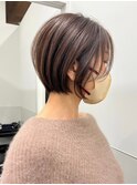 ハイライトバレイヤージュダブルカラーショートカット30代40代