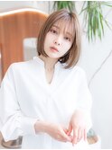 切りっぱなしボブ美髪質改善ナチュラルカラーイメチェン前髪