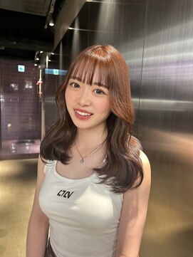 ペレ 栄店(PELE) デザインカラー/レイヤーカット/ウェットヘア/オリーブベージュ