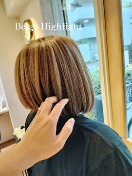 ハチマルハチ エアー 向ヶ丘遊園店(808 air) 大人のベージュハイライト