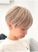 イメチェン前髪長めハイトーンマッシュショート【suiw】昭和町