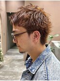 オレンジベージュ スパイキーショート