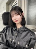 韓国タンバルモリ/タッセルカット/ブルーブラック黒髪ボブヘア