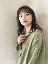 アメリシュシュ 柏(Ameri chou chou) ナチュラルミディアム×ゆるふわ×前髪 20代30代40代