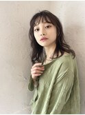 ナチュラルミディアム×ゆるふわ×前髪 20代30代40代