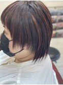 大人かわいい/20代30代40代/ウルフカット×オレンジハイライト