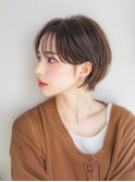 ナチュラルショートミニウルフチェリーブラウン20代30代40代50代