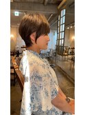 大人綺麗な小顔襟足スッキリショートボブ　30代40代50代