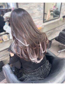 オズ 梅田店(OZ) レイヤーカット/スーパー人毛エクステ80枚/インナーシルバー