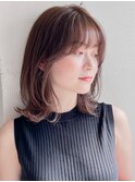 大人可愛い似合わせカットくびれヘア斜めバングこなれヘア