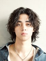 フィフスパーク(fifth PARK) センターパートウルフカット縦落ちパーマ波巻きスパイラルパーマ