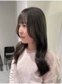くびれヘア/グレージュカラー/暗めカラー/透明感カラー