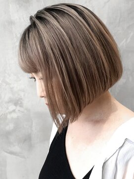 ギークス(GEEKS) 【GEEKS渋谷】冬カラー/バレイヤージュ/切りっぱなしボブ/透明感