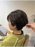 白髪ぼかしハイライトグレージュ×くびれショート