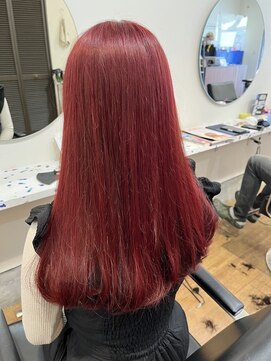 ラック 津田沼(LUCK) チェリーレッド/津田沼/韓国ボブ/ケアブリーチ/似合わせカット