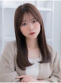ストレートロング/艶髪/ショコラブラウン/シースルーバングg