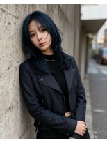 ラフ 原宿(L.a.a.g.f harajuku)&nbsp;ブルーブラック/ハッシュウルフ/ロングウルフカット