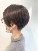 襟足刈り上げショート×アッシュブラウン