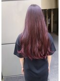 ブリーチなしのピンクグラデーションカラー　ヘルシーロング