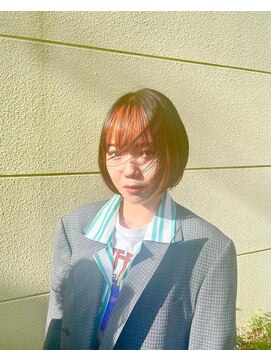 ニッカ(nicca) 20代30代大人かわいいショートボブバングカラー＿レッドオレンジ