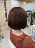 オレンジブラウン/前髪/アンブレラカラー/こなれミディ　新籾