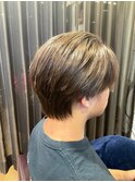 大人可愛い立体感ハンサムショート小顔フェイスレイヤー20代30代