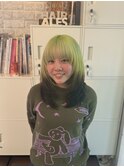 グリーンカラーネオンカラーネオングリーンニュアンスカラー