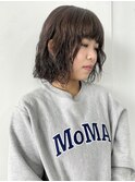 ボブパーマ × オリーブベージュ
