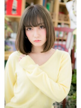 カバーヘア イヴ 戸頭店(COVER HAIR EVE) ココアブラウンシスルーバング前下がりボブc720代30代40代