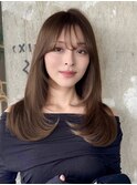 ミディアムレイヤーカット/30代40代50代/顔周りカットくびれヘア