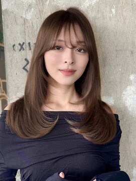 ロビー 表参道(ROBBY) ミディアムレイヤーカット/30代40代50代/顔周りカットくびれヘア