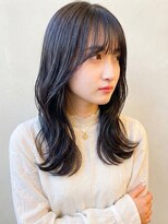 オルク 札幌大通(Orque)&nbsp;艶カラー◎韓国風くびれレイヤーカット/顔周り/ブルーブラック