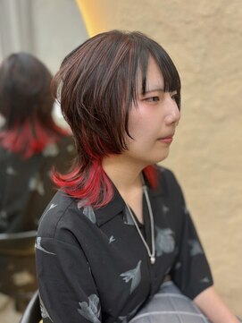 ウリ 横浜(uli) デザインカラーウルフカット×中性ウルフ