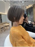 髪質改善カラーの丸みショートボブ＊