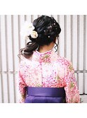 【ＮｅｏｌｉｖｅＣａｐｕ】卒業式　サイド　ヘアセット　着物