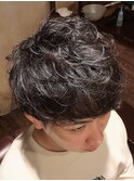 サイドグラデーション/スリークショート/シルバーカラー<理容室>