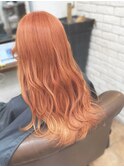 オレンジカラー/レイヤーカット/オレンジベージュ/池袋