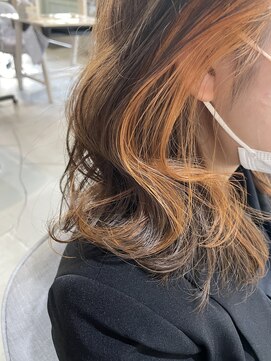 オレンジ×インナーカラー◎