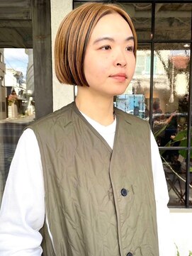 モク 京都北白川店(MOK) 【デザインカラーボブ】乾かすだけでまとまるボブ