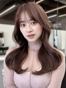 フォンズ(FONS) ナチュラル可愛いくびれロング＊ピンクブラウン透明感カラー