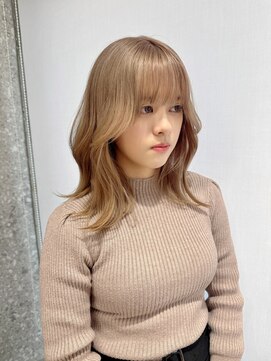 サンク 原宿 表参道(cinq) ミルクティーグレージュ小顔ウルフレイヤーくびれロングレイヤー