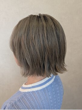 イリエヘア 川口(irier hair) ブリーチ2回透明感グレージュボブ