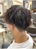 スパイキーショート/ブルーブラック/フェザーパーマ/中村郁未