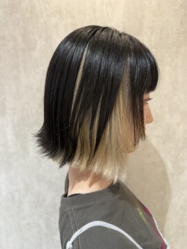 フィゼル あべのルシアス店(Aujua fizelle) インナーホワイトベージュ×ボブ