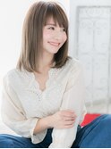 博多/髪質改善/細めハイライト×切りっぱなしミディアムd