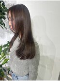 顔まわりレイヤー/透明感グレージュ