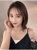 大人ボブ銀座レイヤーカット有楽町ミディアムボブベージュ